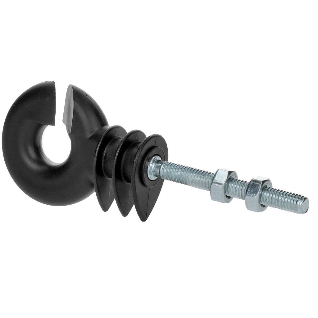 ZoneGuard Ringisolator zwart met moer (mdk) - afbeelding 1