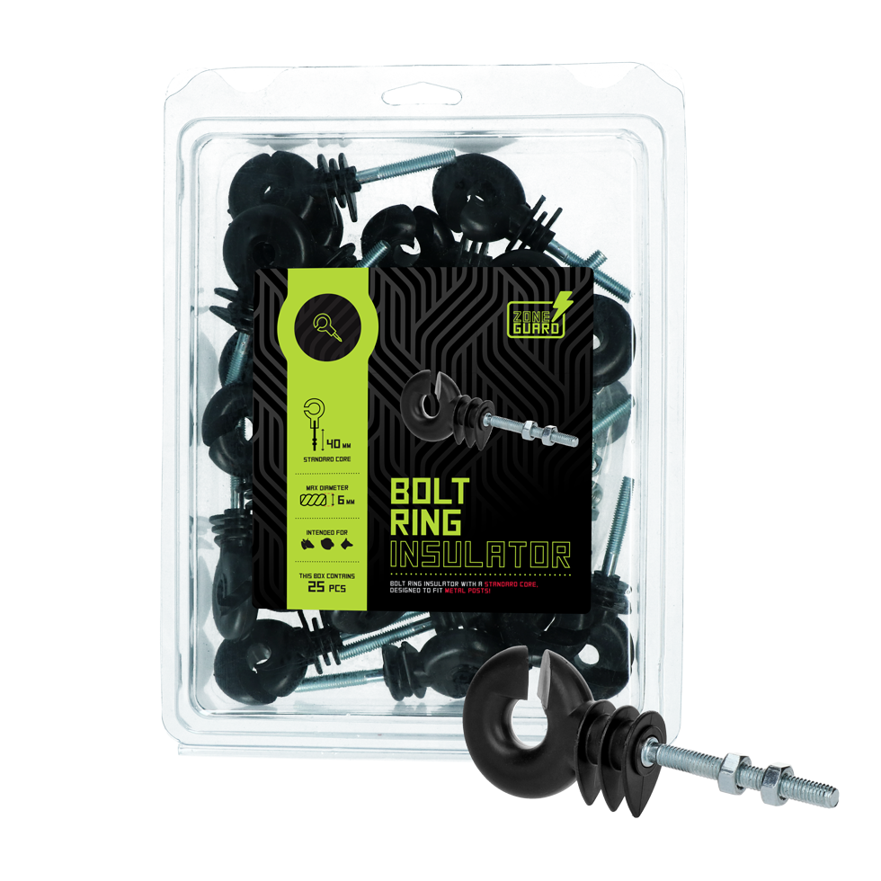 ZoneGuard Ringisolator zwart met moer (mdk) - afbeelding 2
