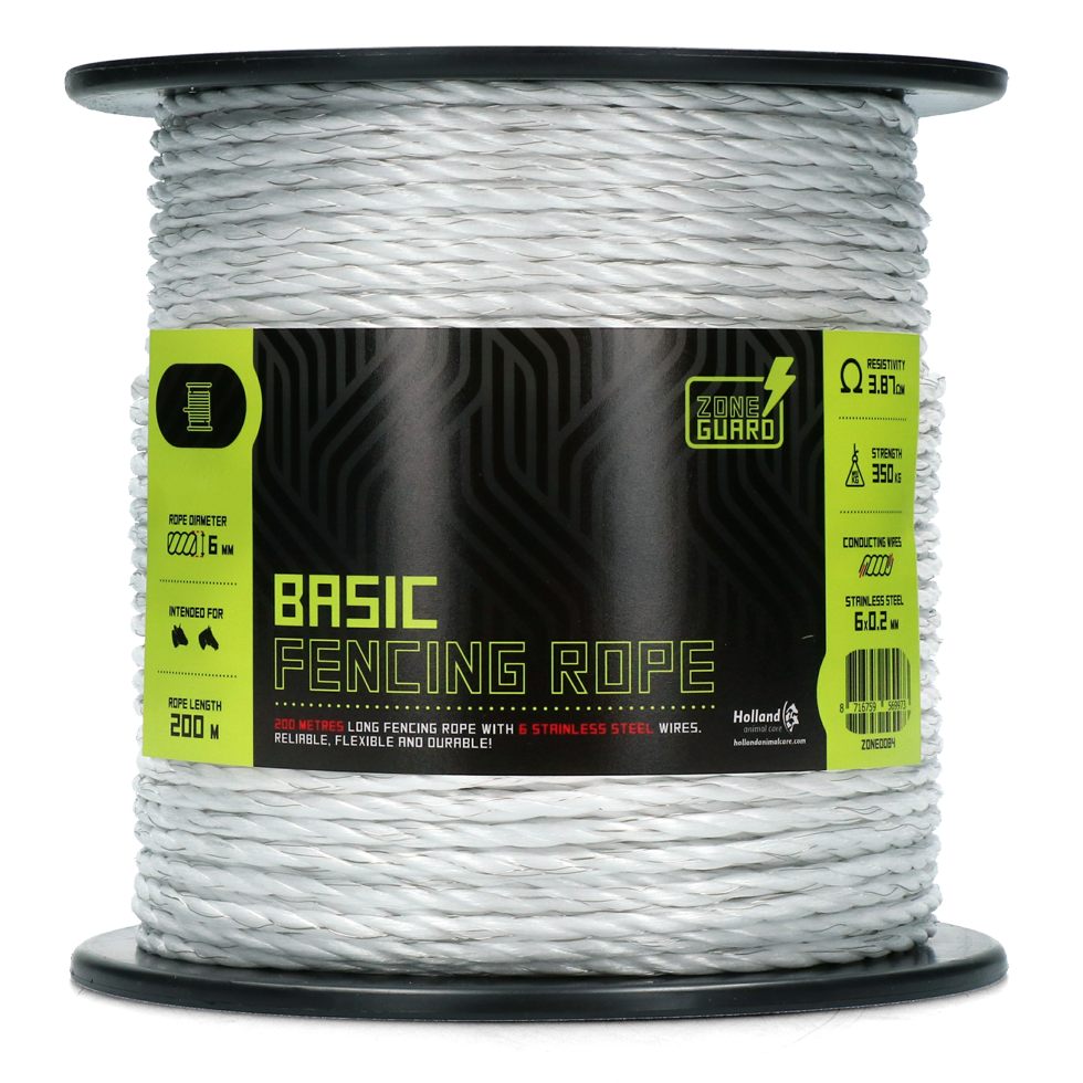 ZoneGuard 6 mm Basic afrasteringskoord wit 200 m - afbeelding 1