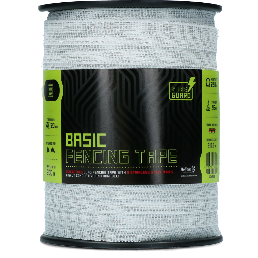 ZoneGuard 20 mm Basic afrasteringslint wit 200 m (9 draden) - afbeelding 1