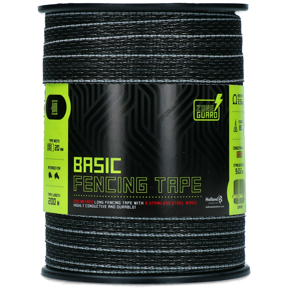 ZoneGuard 20 mm Basic afrasteringslint zwart 200 m - afbeelding 2