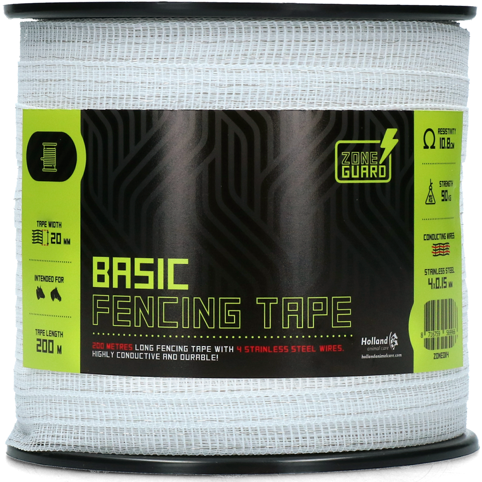 ZoneGuard 20 mm Basic afrasteringslint wit 200 m (4 draden) - afbeelding 2