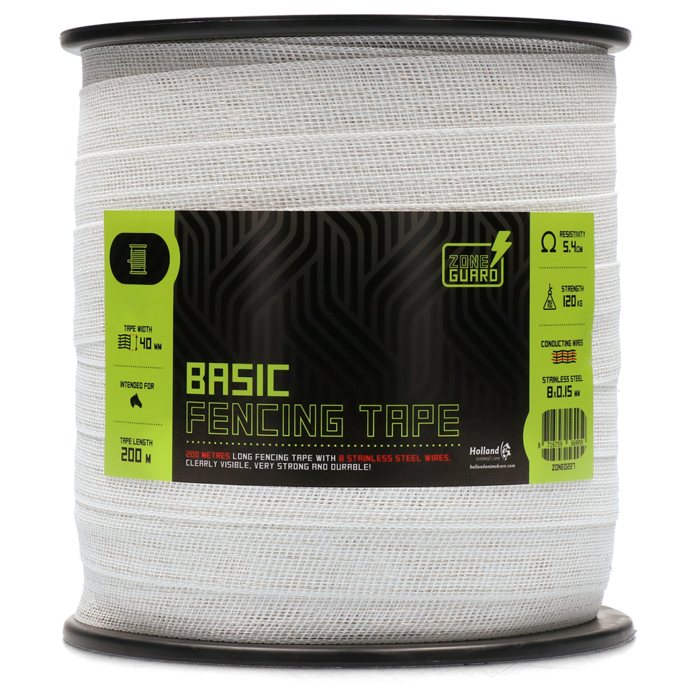 ZoneGuard 40 mm Basic afrasteringslint wit 200 m - afbeelding 1