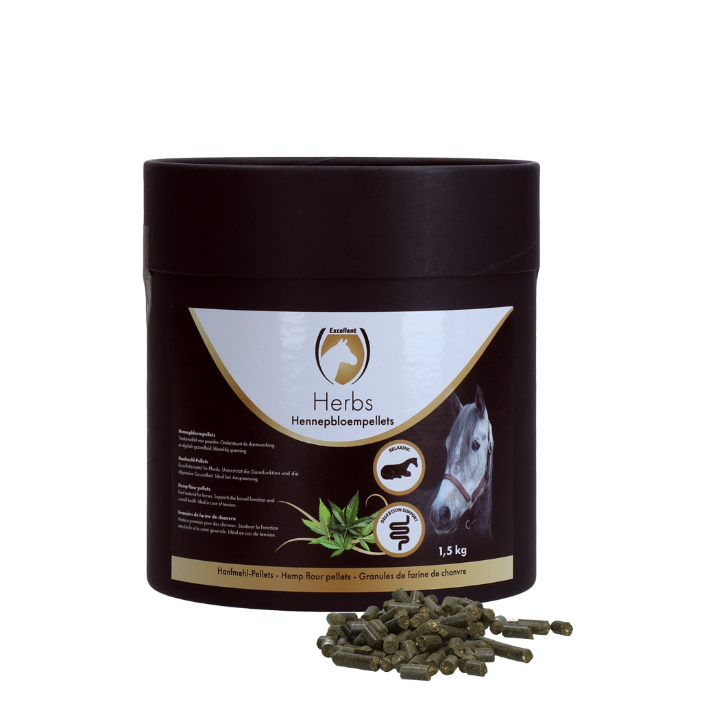 Excellent Horse Herbs Hennepbloempellets 1,5 kg - afbeelding 1